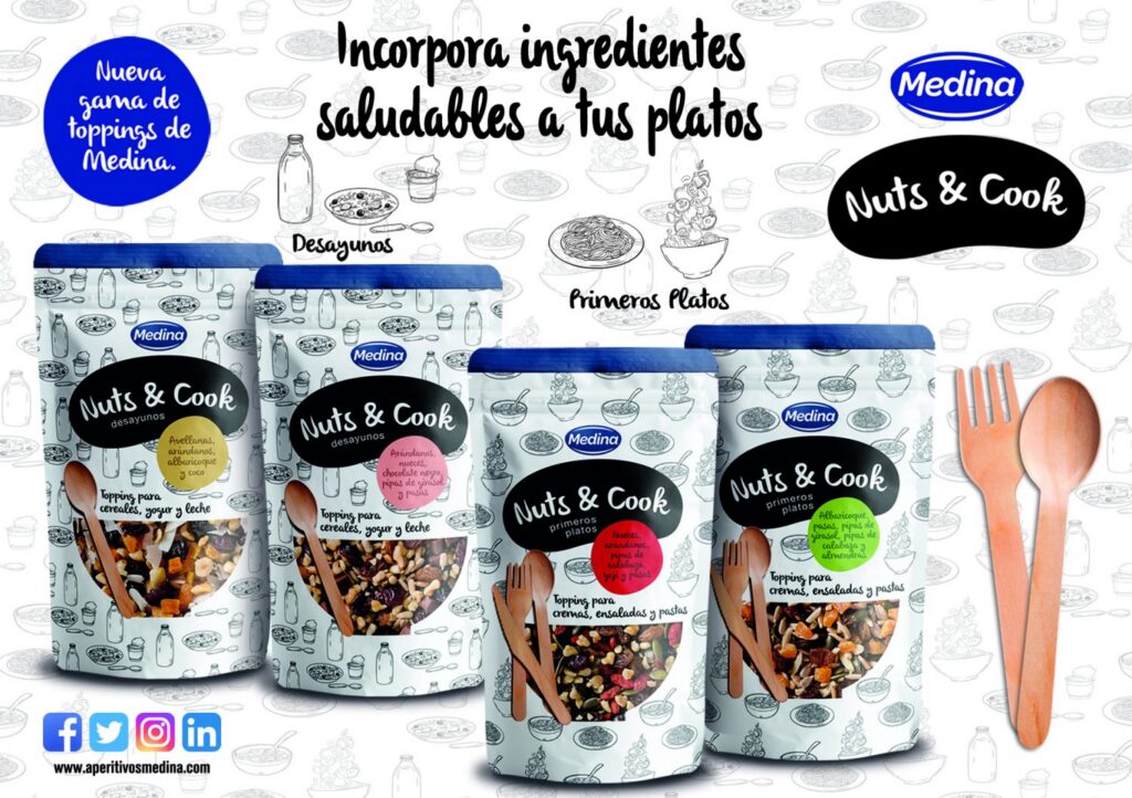  NUTS & COOK, los toppings de Aperitivos Medina, llegan a Lidl y Alcampo