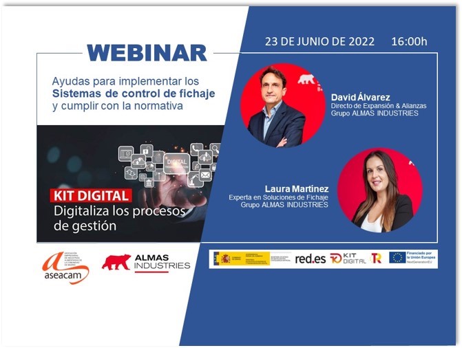 Webinar : Sistemas de Control de Fichaje.  Almas Industries – B+Safe