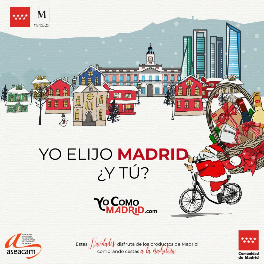 El embajador de productos de Madrid, Juan Pozuelo, presentó las cestas navideñas de la Comunidad de Madrid con un showcooking y cóctel